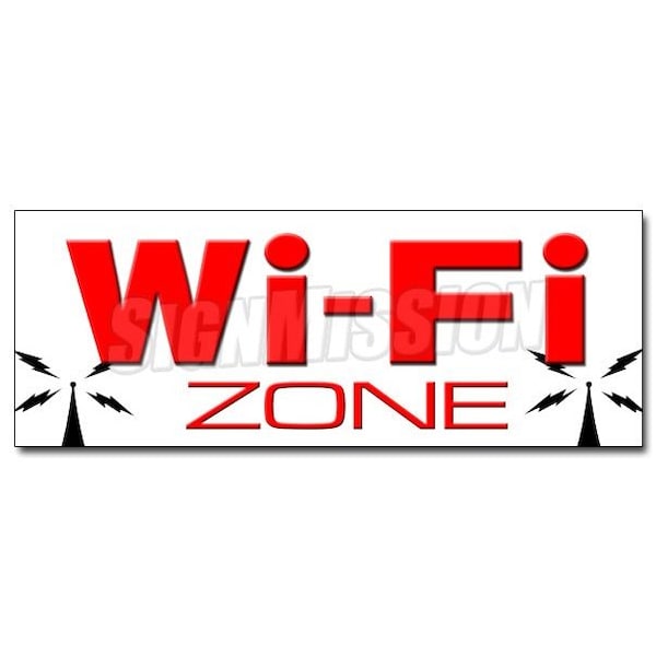 Safety Sign, 48 in Height, Vinyl, 18 in Length, Wifi Zone